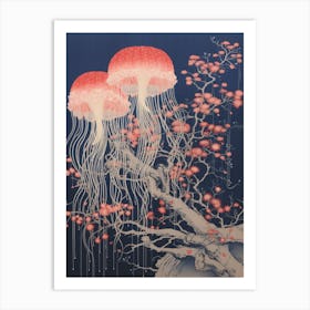Comb Jellyfish Traditional Japanese Illustration 2 Art Print