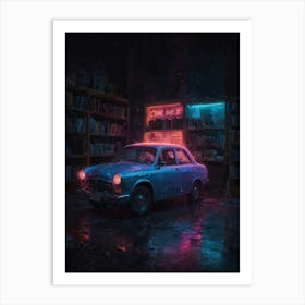 Car In The Library Art Print