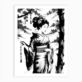 Traditional Japanese Art Style Girl 14 Art Print