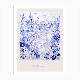 Valencia Spain 2 Mediterranean Blue Drawing Poster Art Print