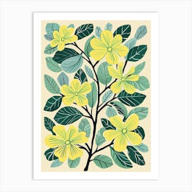 Paulownia Tree Illustration Flat 1 Art Print