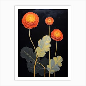 Ranunculus 2 Hilma Af Klint Inspired Flower Illustration Art Print