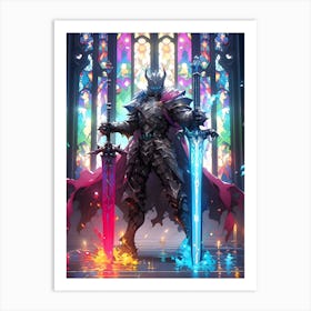 Knight With Swords Art Print