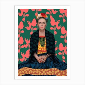 Mexican Woman with flowers in her hair 1 Art Print