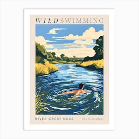 Wild Swimming At River Great Ouse Bedfordshire 4 Poster Art Print