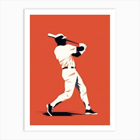 Baseball Player Swinging Art Print