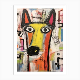 Urban Howls: Dog Art in the Spirit of Basquiat Art Print