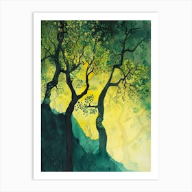 Trees At Sunset Art Print