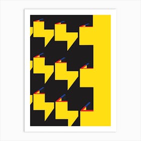 Yellow Bauhaus Colours & Shadows Art Print