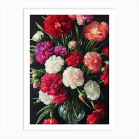 Carnations 2 Still Life Oil Painting Flower Art Print