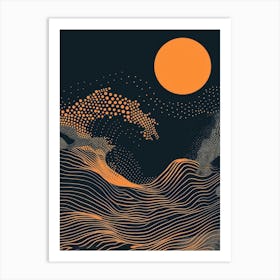 Waves At Night Art Print