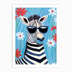 Little Zebra 2 Wearing Sunglasses Art Print