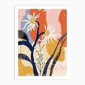 Colourful Flower Illustration Daisy 1 Art Print