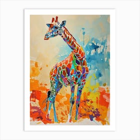 Giraffe Abstract Watercolour Art Print