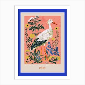 Spring Birds Poster Stork 6 Art Print