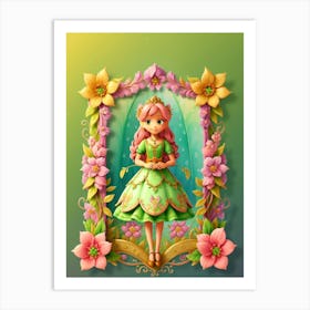 Fairy Princess In A Frame Art Print