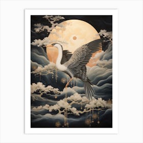 Crane 1 Gold Detail Painting Art Print