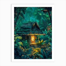 Hut In The Jungle Art Print