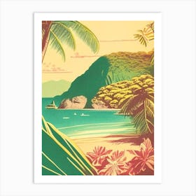 Mamanuca Islands Fiji Vintage Sketch Tropical Destination Art Print