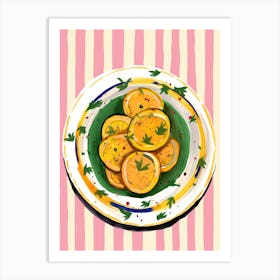 A Plate Of Pumpkins, Autumn Food Illustration Top View 37 Art Print