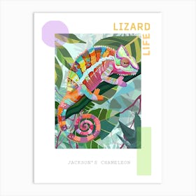 Green Jackson S Chameleon Abstract Modern Illustration 1 Poster Art Print