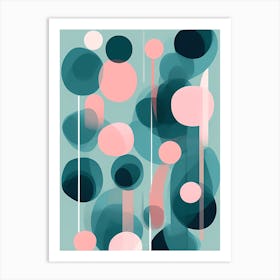 Simple Movement Art For Wall Decor, calming tones of Blue, pink& teal, 1254 Art Print