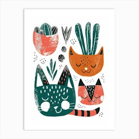 Cactus Cats Art Print