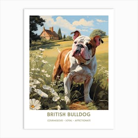 British Bulldog (Dog Breed - Travel Poster Style) Art Print