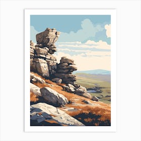 Dartmoor National Park England 3 Hiking Trail Landscape Art Print