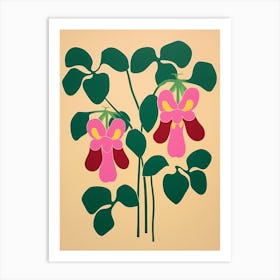 Cut Out Style Flower Art Bleeding Heart Dicentra 2 Art Print