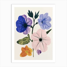 Painted Florals Petunia 4 Art Print