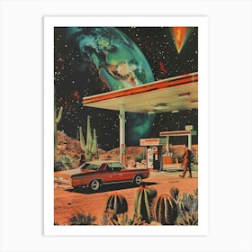 Desert Gas Station Art Print