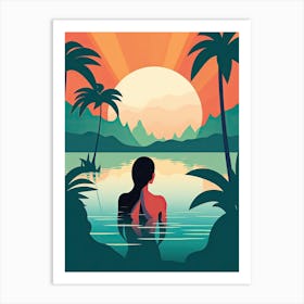 Bora Bora French, Polynesia, Bold Outlines 3 Art Print