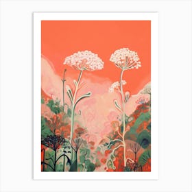 Boho Wildflower Painting Queen Annes Lace 1 Art Print