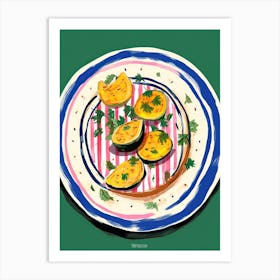 A Plate Of Pumpkins, Autumn Food Illustration Top View 25 Art Print