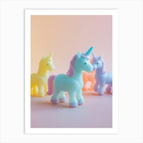 Rainbow Pastel Toy Unicorn Friends 2 Art Print
