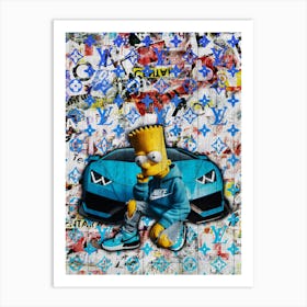 Pop Art Simpon Luxury Car Art Print