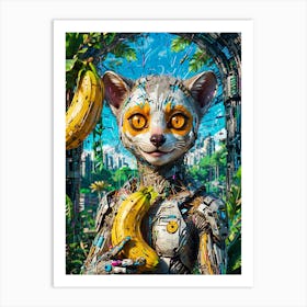 Cat In A Futuristic Setting 1 Art Print