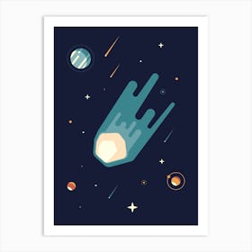 Comet In Outer Space Art Print