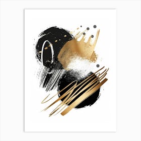 Abstract Gold And Black Painting 47 Art Print