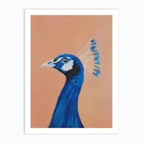 Blue Peacock Art Print