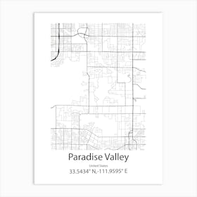 Paradise,Canada Minimalist Map Art Print