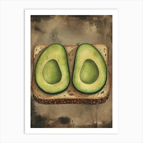 Avocado On Toast Illustration 2 Art Print