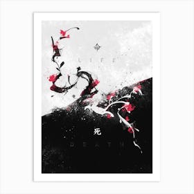 Life Vs Death Japan Kanji Art Print