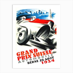 1934 Swiss Grand Prix Race Art Print