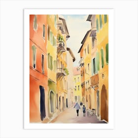 Bologna, Italy Watercolour Streets 2 Art Print