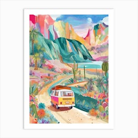 Colorful mountains Road Art Print
