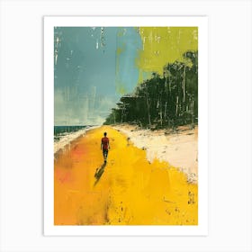 'Walking On The Beach' Art Print