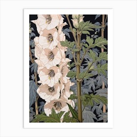 Flower Illustration Delphinium 3 Art Print