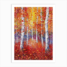 Birch Trees In Autumn Art Print